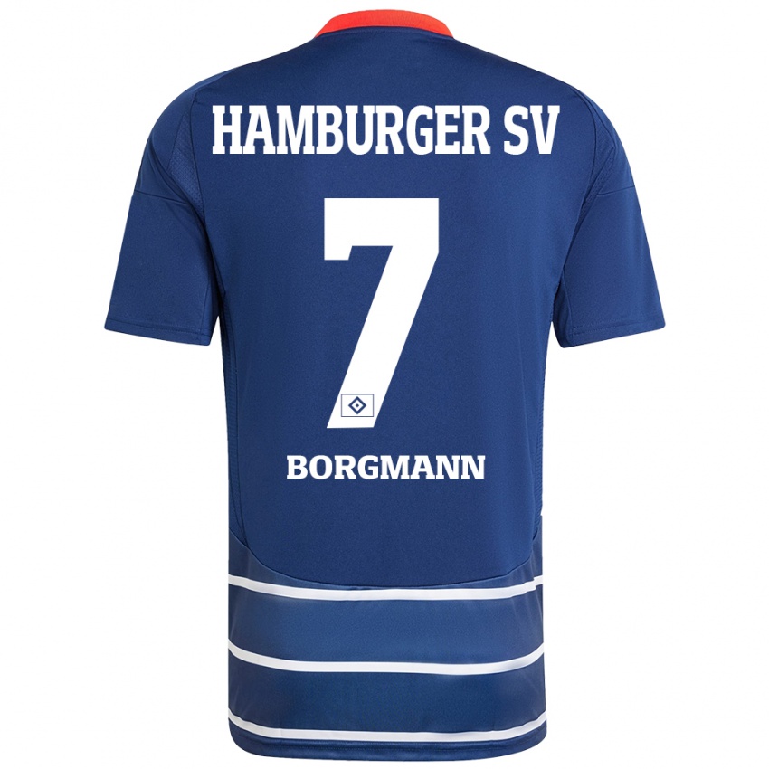 Kinder Marcus Borgmann #7 Dunkelblau Auswärtstrikot Trikot 2024/25 T-Shirt Schweiz