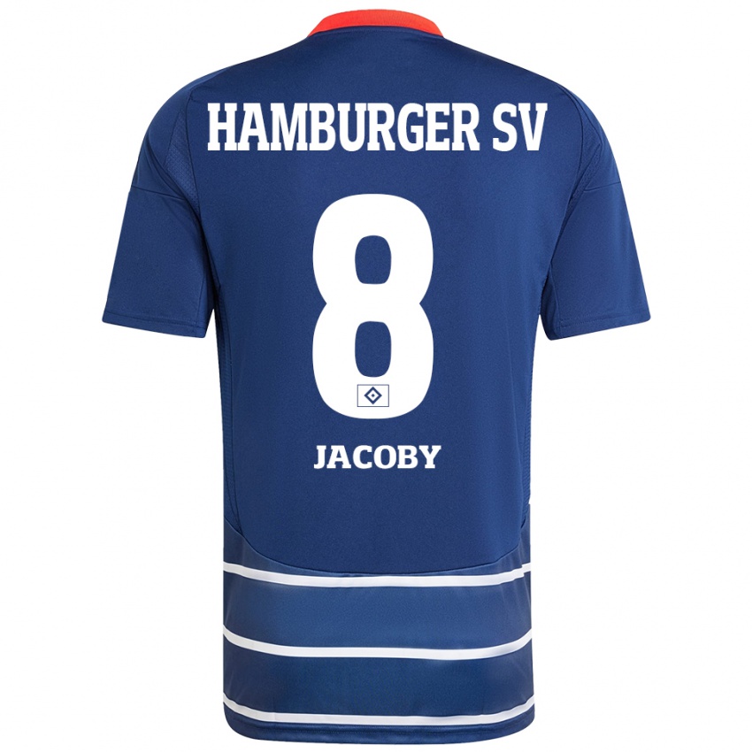 Kinder Leandro Jacoby #8 Dunkelblau Auswärtstrikot Trikot 2024/25 T-Shirt Schweiz