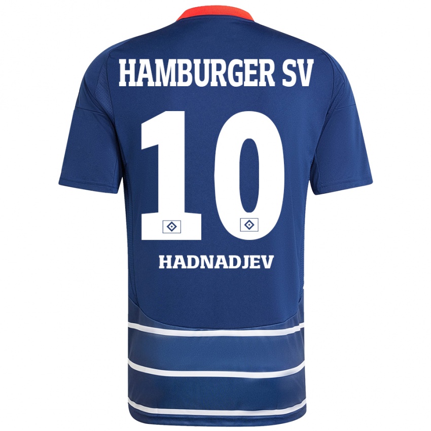 Kinder Marko Hadnadjev #10 Dunkelblau Auswärtstrikot Trikot 2024/25 T-Shirt Schweiz