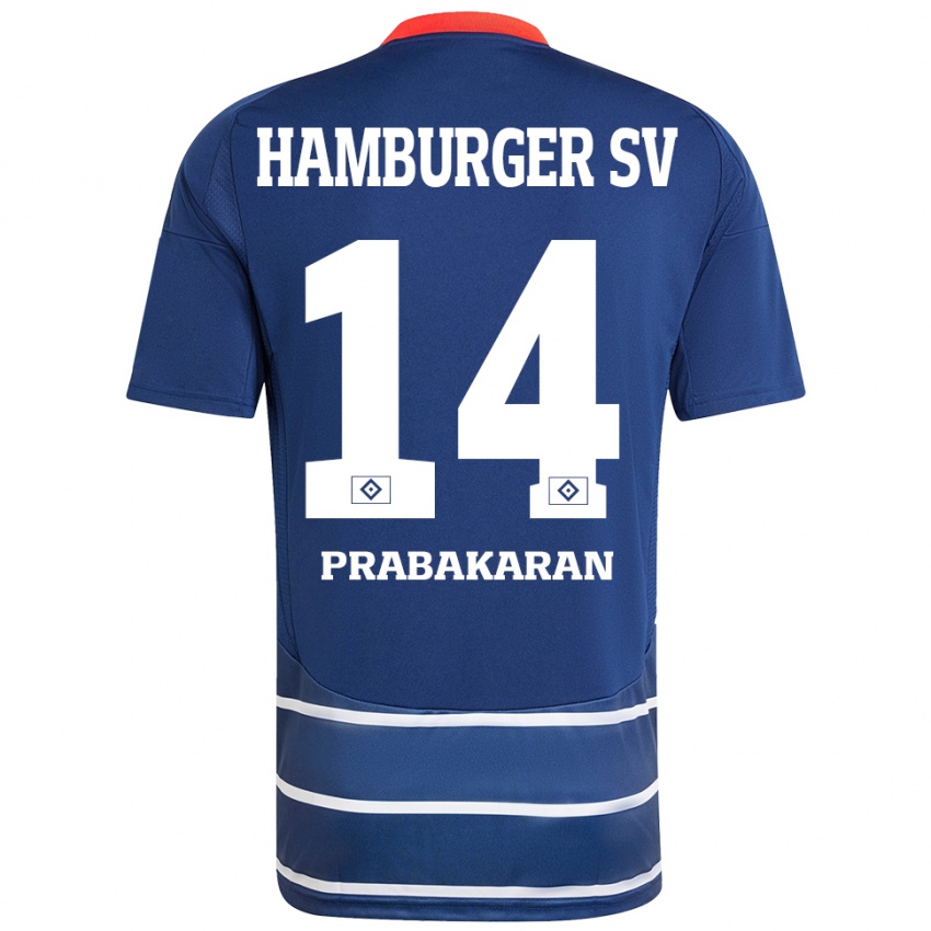 Kinder Nilavan Prabakaran #14 Dunkelblau Auswärtstrikot Trikot 2024/25 T-Shirt Schweiz