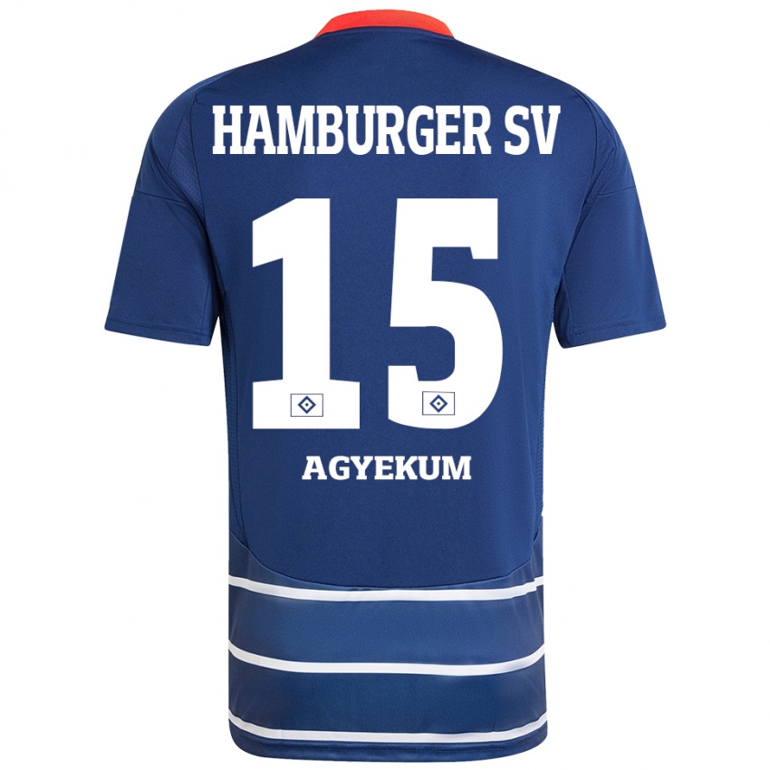 Kinder Joel Agyekum #15 Dunkelblau Auswärtstrikot Trikot 2024/25 T-Shirt Schweiz