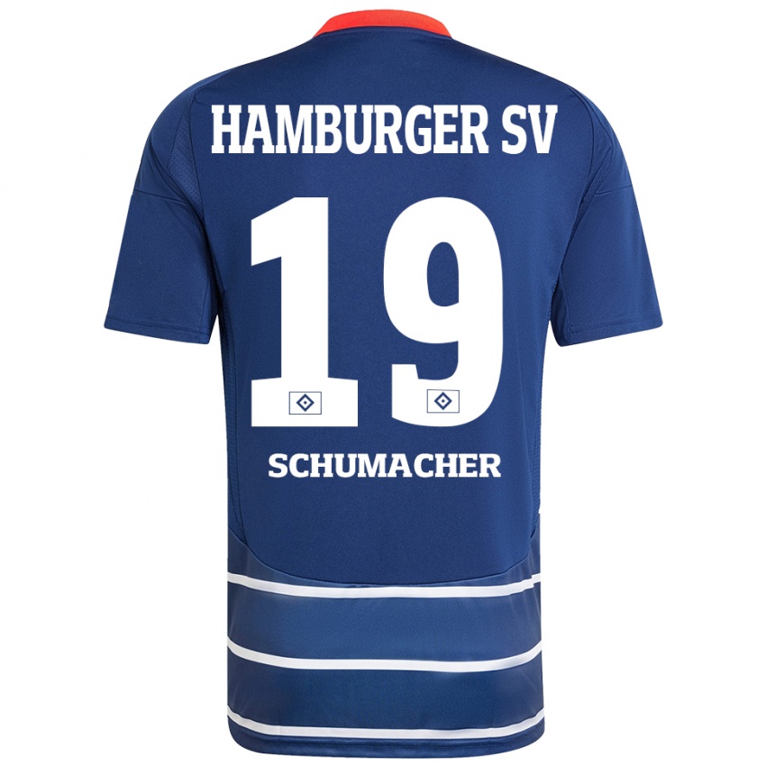 Kinder Lukas Schumacher #19 Dunkelblau Auswärtstrikot Trikot 2024/25 T-Shirt Schweiz