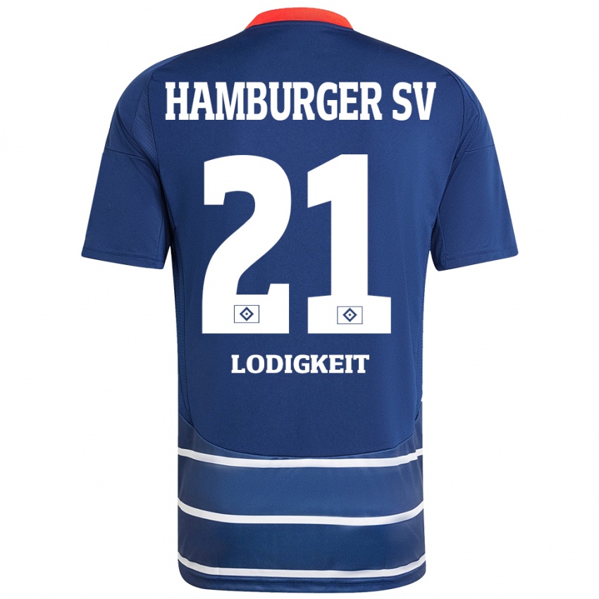 Kinder Luis Lodigkeit #21 Dunkelblau Auswärtstrikot Trikot 2024/25 T-Shirt Schweiz