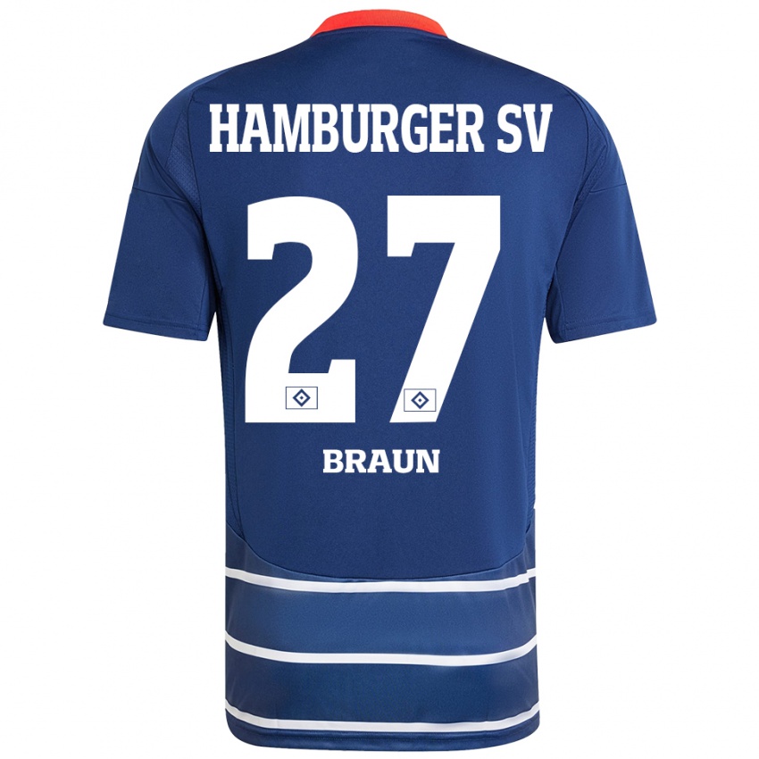 Kinder Elias Braun #27 Dunkelblau Auswärtstrikot Trikot 2024/25 T-Shirt Schweiz