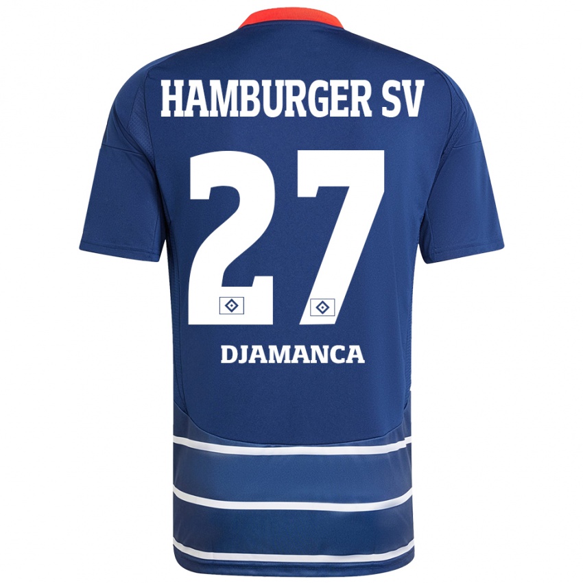 Kinder Ismaila Djamanca #27 Dunkelblau Auswärtstrikot Trikot 2024/25 T-Shirt Schweiz