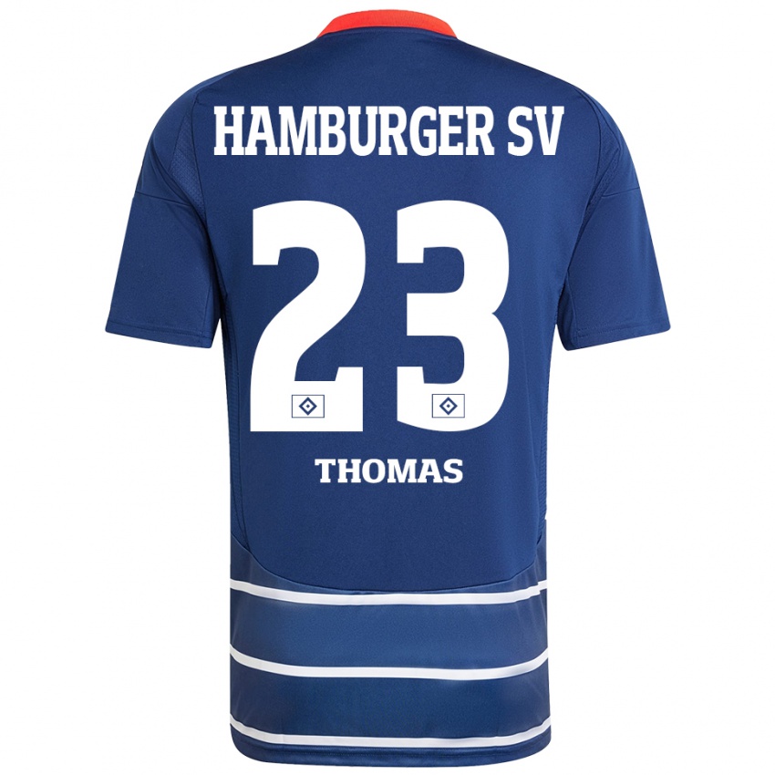 Kinder Aaliyah-Miléne Thomas #23 Dunkelblau Auswärtstrikot Trikot 2024/25 T-Shirt Schweiz