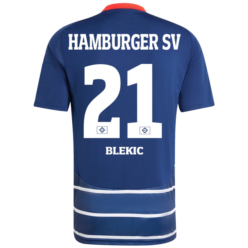 Kinder Romeo Blekic #21 Dunkelblau Auswärtstrikot Trikot 2024/25 T-Shirt Schweiz