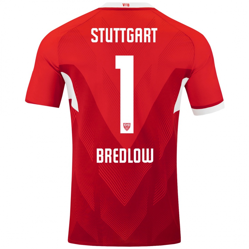 Kinder Fabian Bredlow #1 Rot Weiß Auswärtstrikot Trikot 2024/25 T-Shirt Schweiz