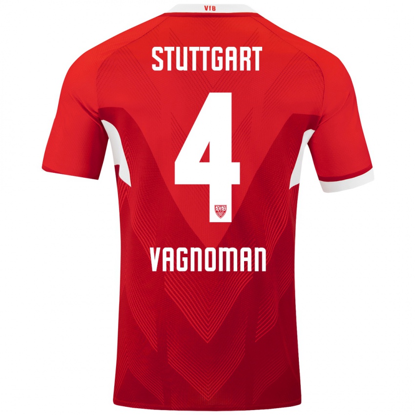 Kinder Josha Vagnoman #4 Rot Weiß Auswärtstrikot Trikot 2024/25 T-Shirt Schweiz