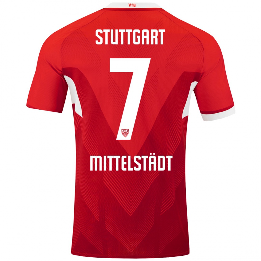 Kinder Maximilian Mittelstädt #7 Rot Weiß Auswärtstrikot Trikot 2024/25 T-Shirt Schweiz