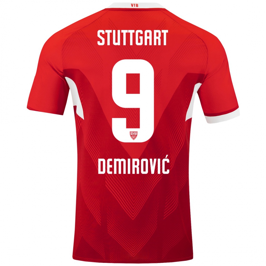 Kinder Ermedin Demirovic #9 Rot Weiß Auswärtstrikot Trikot 2024/25 T-Shirt Schweiz