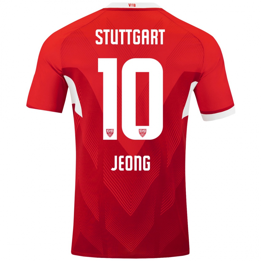 Kinder Woo-Yeong Jeong #10 Rot Weiß Auswärtstrikot Trikot 2024/25 T-Shirt Schweiz