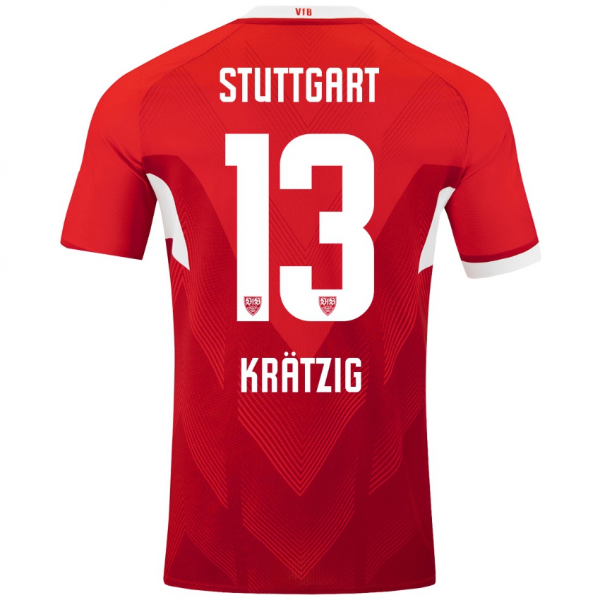 Kinder Frans Krätzig #13 Rot Weiß Auswärtstrikot Trikot 2024/25 T-Shirt Schweiz