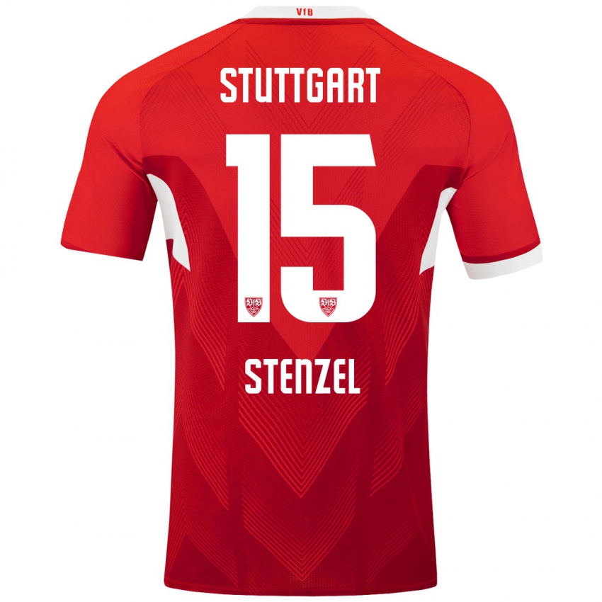 Kinder Pascal Stenzel #15 Rot Weiß Auswärtstrikot Trikot 2024/25 T-Shirt Schweiz