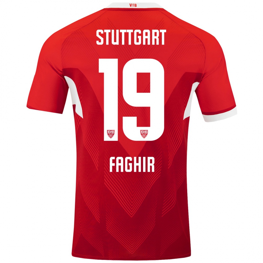 Kinder Wahid Faghir #19 Rot Weiß Auswärtstrikot Trikot 2024/25 T-Shirt Schweiz