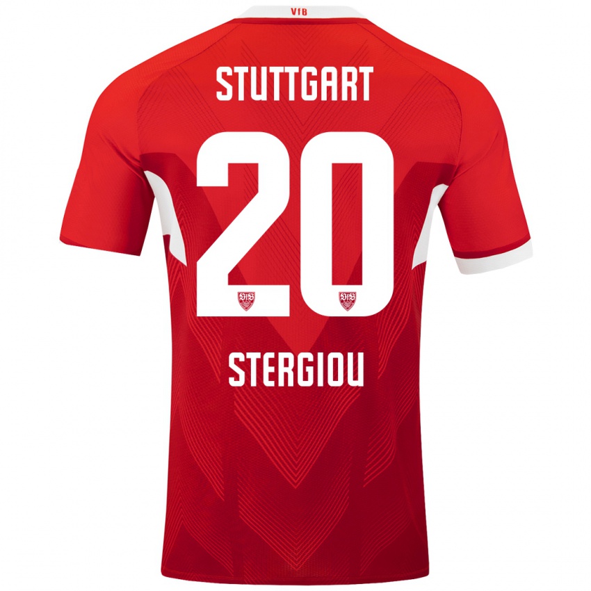 Kinder Leonidas Stergiou #20 Rot Weiß Auswärtstrikot Trikot 2024/25 T-Shirt Schweiz