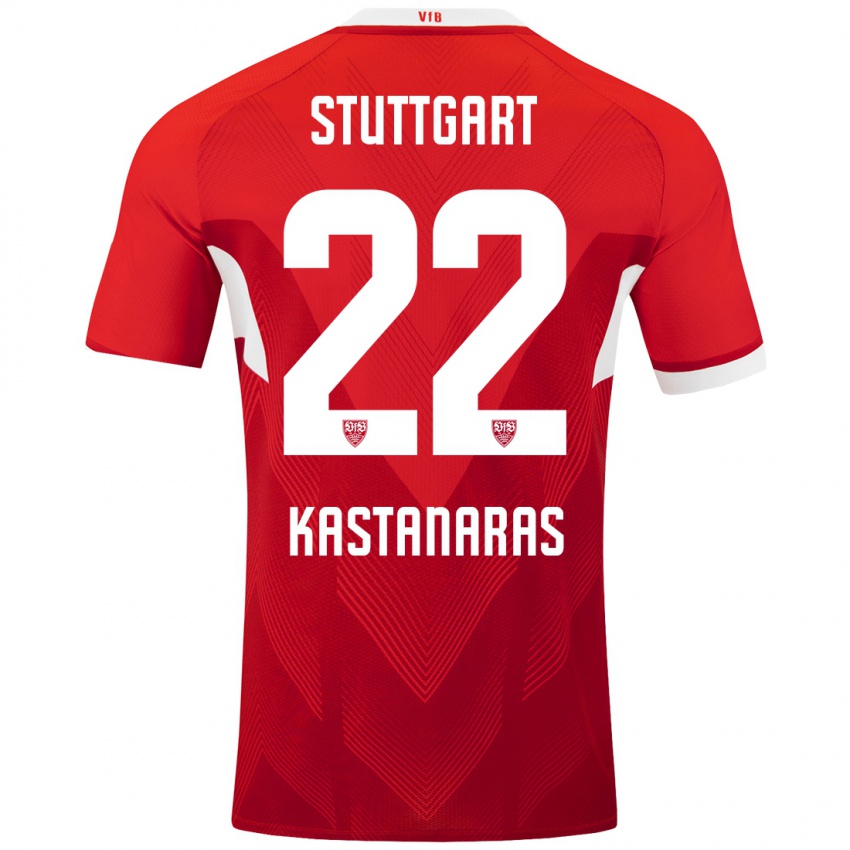 Kinder Thomas Kastanaras #22 Rot Weiß Auswärtstrikot Trikot 2024/25 T-Shirt Schweiz