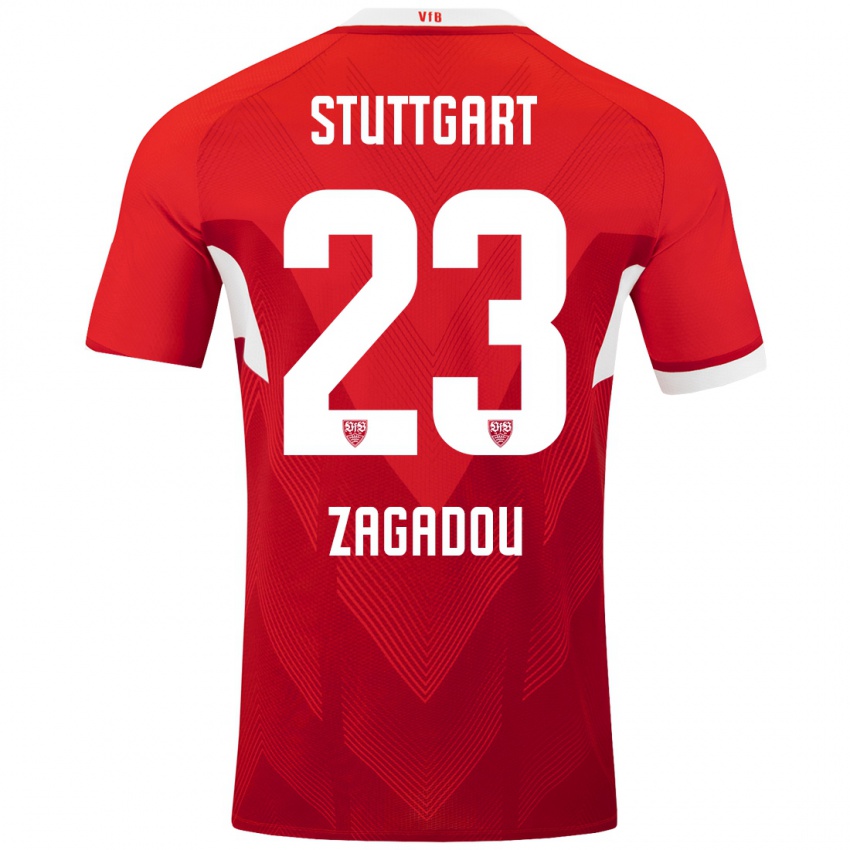 Kinder Dan-Axel Zagadou #23 Rot Weiß Auswärtstrikot Trikot 2024/25 T-Shirt Schweiz