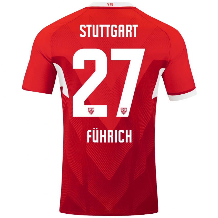 Kinder Chris Führich #27 Rot Weiß Auswärtstrikot Trikot 2024/25 T-Shirt Schweiz