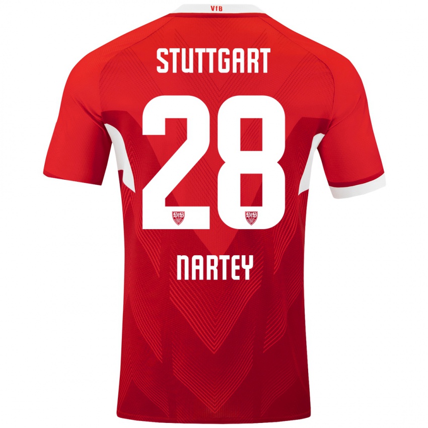 Kinder Nikolas Nartey #28 Rot Weiß Auswärtstrikot Trikot 2024/25 T-Shirt Schweiz