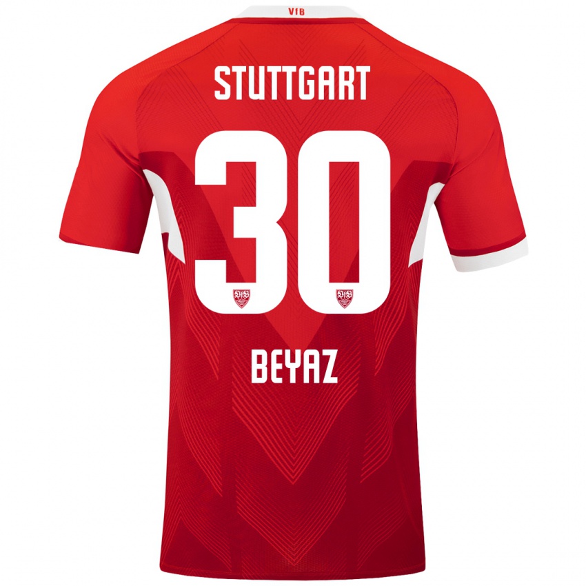 Kinder Ömer Beyaz #30 Rot Weiß Auswärtstrikot Trikot 2024/25 T-Shirt Schweiz