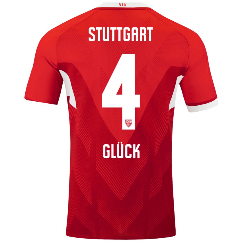 Kinder Michael Glück #4 Rot Weiß Auswärtstrikot Trikot 2024/25 T-Shirt Schweiz