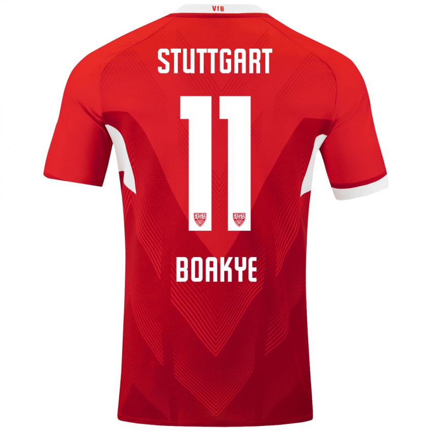 Kinder Benjamin Boakye #11 Rot Weiß Auswärtstrikot Trikot 2024/25 T-Shirt Schweiz