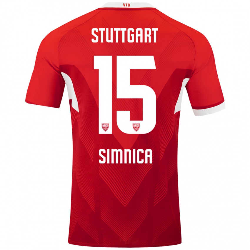 Kinder Luan Simnica #15 Rot Weiß Auswärtstrikot Trikot 2024/25 T-Shirt Schweiz