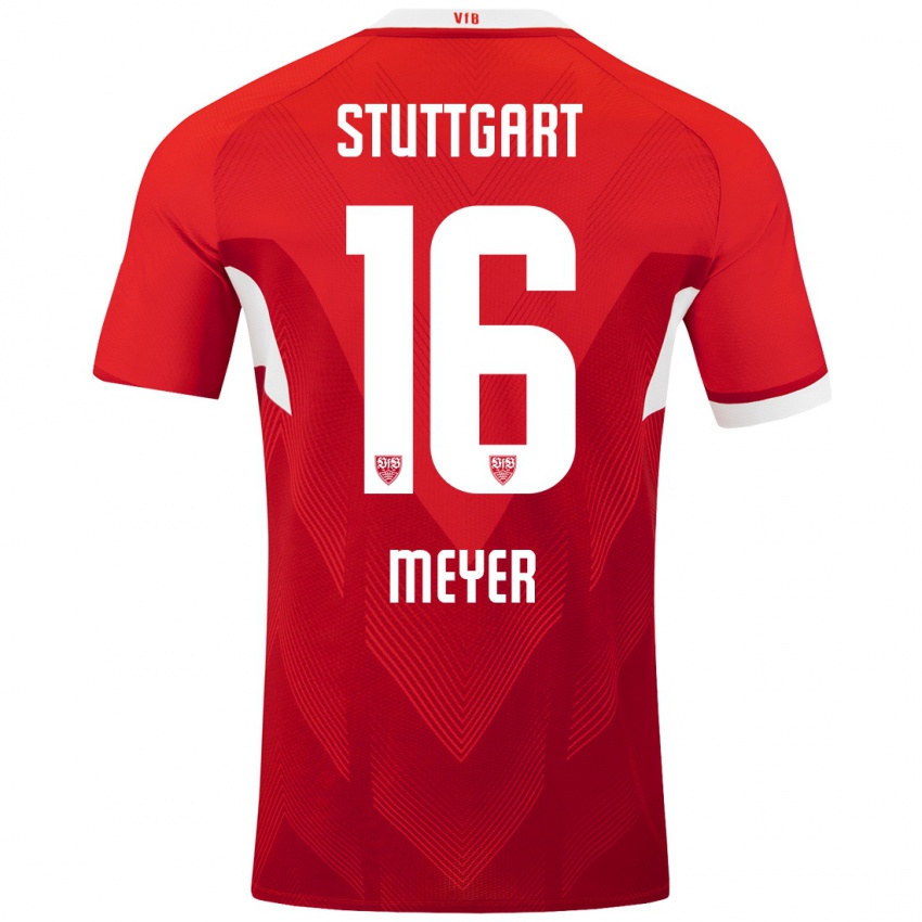 Kinder Jordan Meyer #16 Rot Weiß Auswärtstrikot Trikot 2024/25 T-Shirt Schweiz