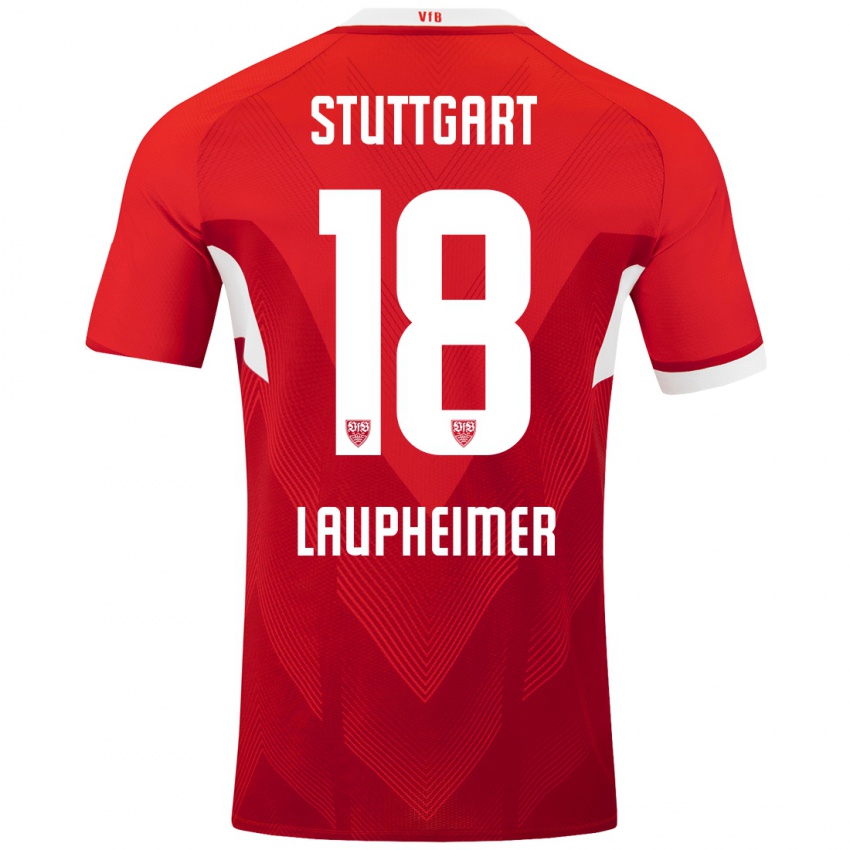 Kinder Lukas Laupheimer #18 Rot Weiß Auswärtstrikot Trikot 2024/25 T-Shirt Schweiz