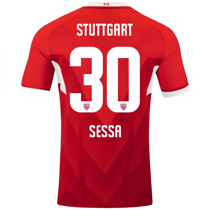 Kinder Nicolas Sessa #30 Rot Weiß Auswärtstrikot Trikot 2024/25 T-Shirt Schweiz