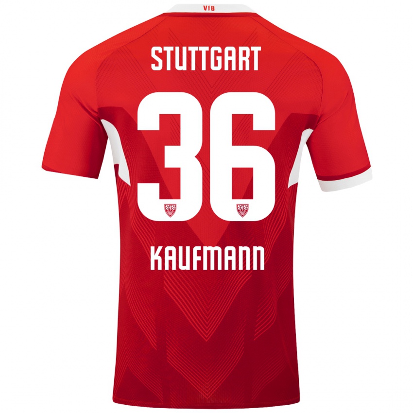 Kinder Tino Kaufmann #36 Rot Weiß Auswärtstrikot Trikot 2024/25 T-Shirt Schweiz