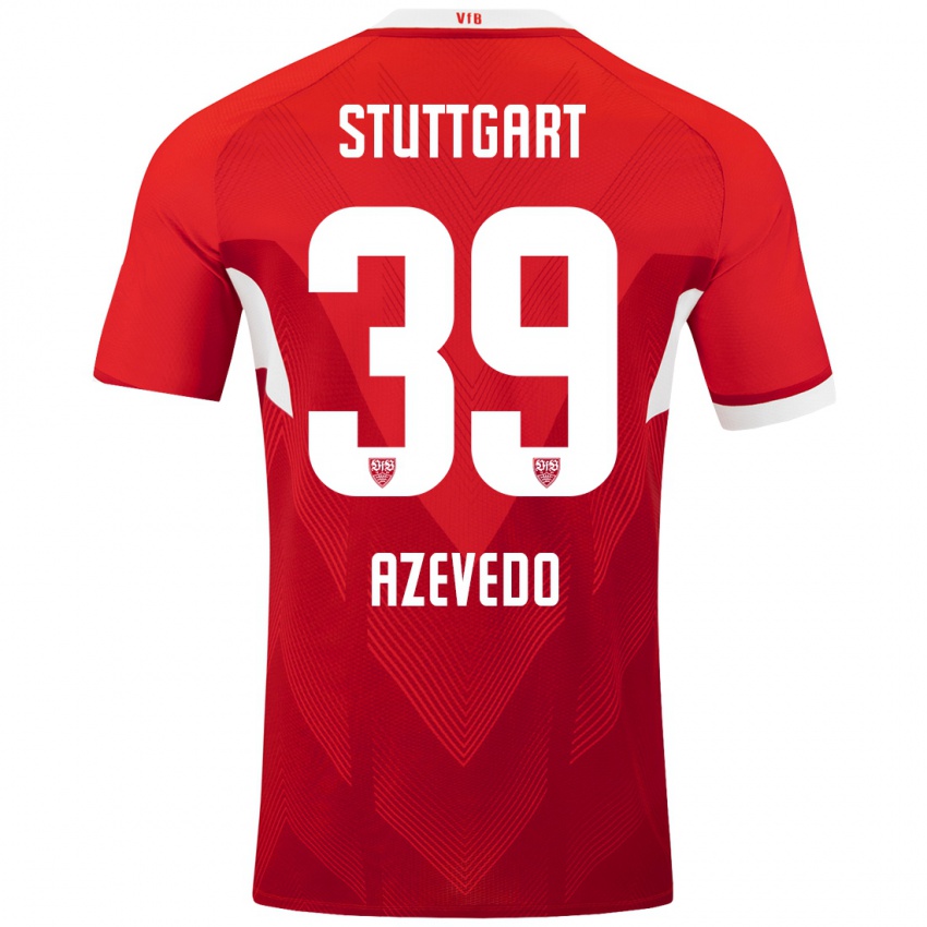 Kinder Alexandre Azevedo #39 Rot Weiß Auswärtstrikot Trikot 2024/25 T-Shirt Schweiz