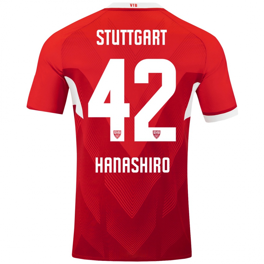 Kinder Rinto Hanashiro #42 Rot Weiß Auswärtstrikot Trikot 2024/25 T-Shirt Schweiz