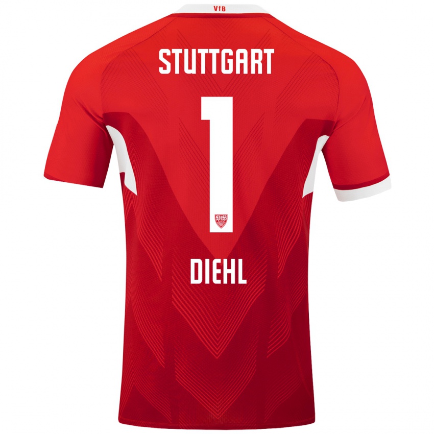 Kinder Vanessa Diehl #1 Rot Weiß Auswärtstrikot Trikot 2024/25 T-Shirt Schweiz