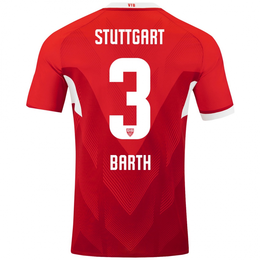 Kinder Lara Barth #3 Rot Weiß Auswärtstrikot Trikot 2024/25 T-Shirt Schweiz