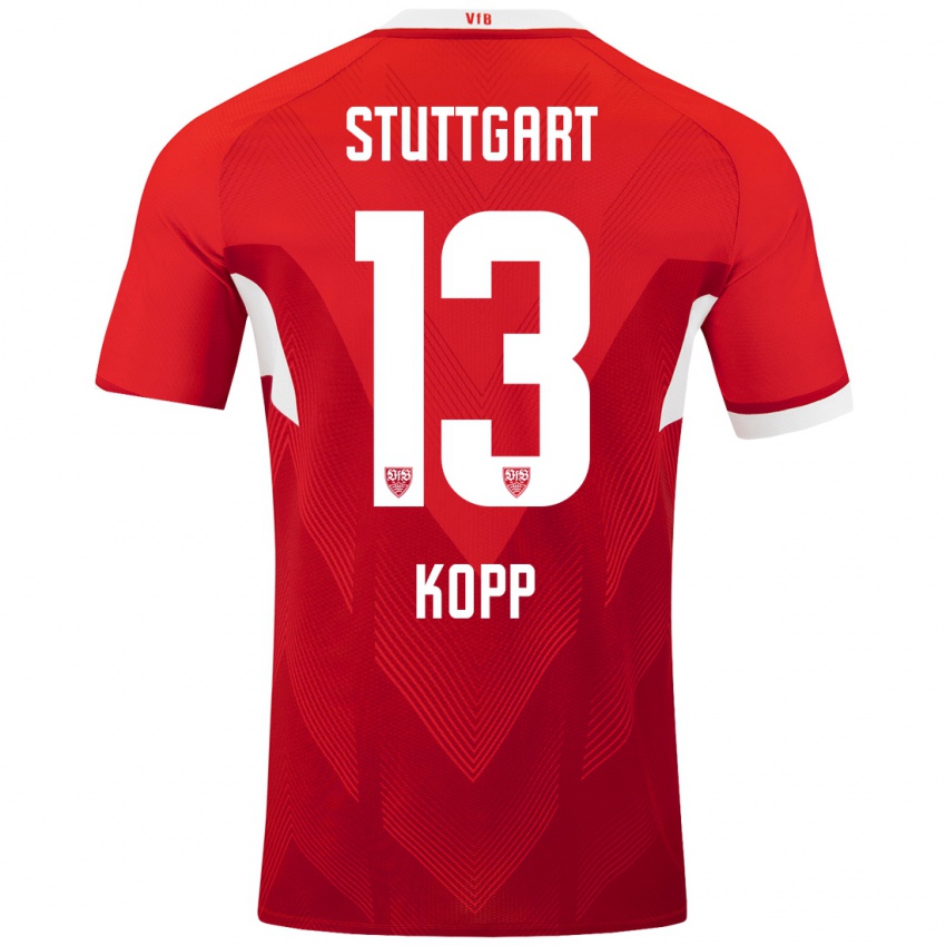 Kinder Leonie Kopp #13 Rot Weiß Auswärtstrikot Trikot 2024/25 T-Shirt Schweiz