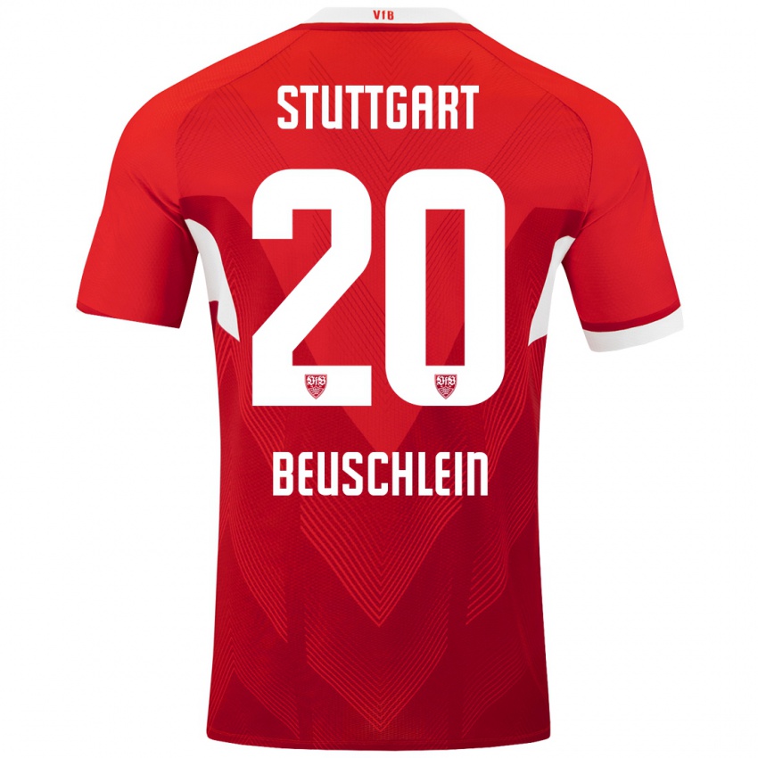 Kinder Jana Beuschlein #20 Rot Weiß Auswärtstrikot Trikot 2024/25 T-Shirt Schweiz