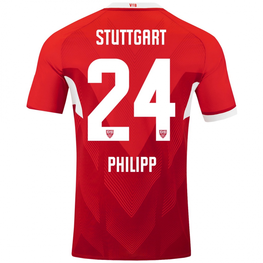 Kinder Celine Philipp #24 Rot Weiß Auswärtstrikot Trikot 2024/25 T-Shirt Schweiz