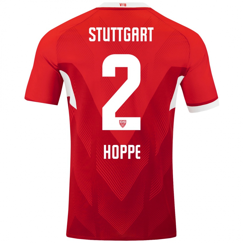 Kinder Mattis Hoppe #2 Rot Weiß Auswärtstrikot Trikot 2024/25 T-Shirt Schweiz