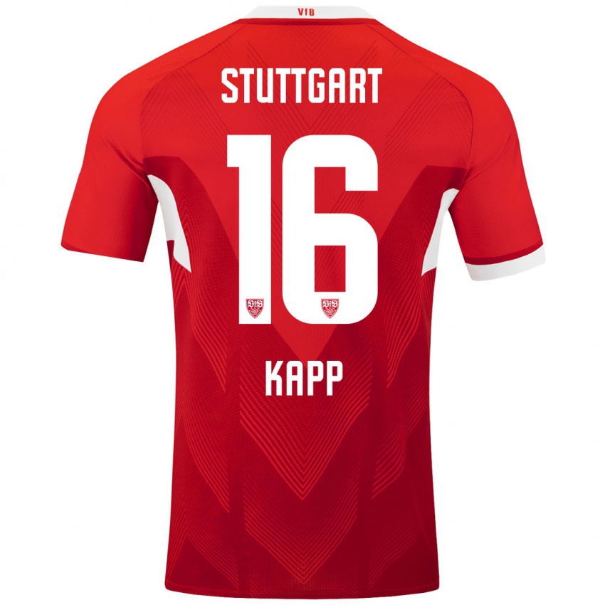 Kinder Patrick Kapp #16 Rot Weiß Auswärtstrikot Trikot 2024/25 T-Shirt Schweiz