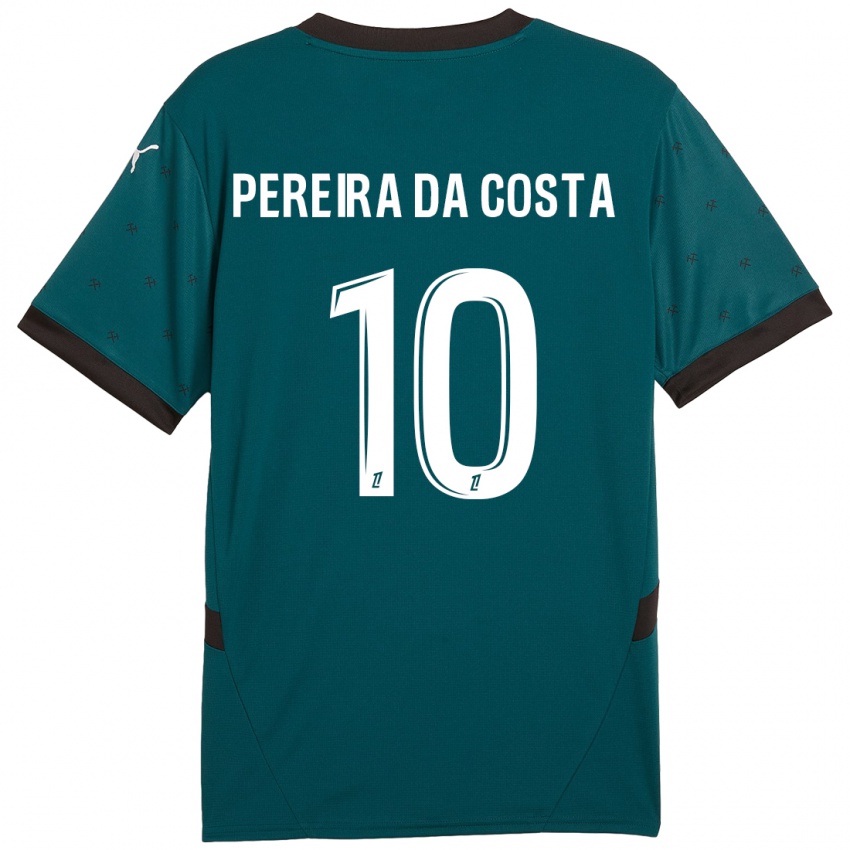 Kinder David Pereira Da Costa #10 Dunkelgrün Auswärtstrikot Trikot 2024/25 T-Shirt Schweiz