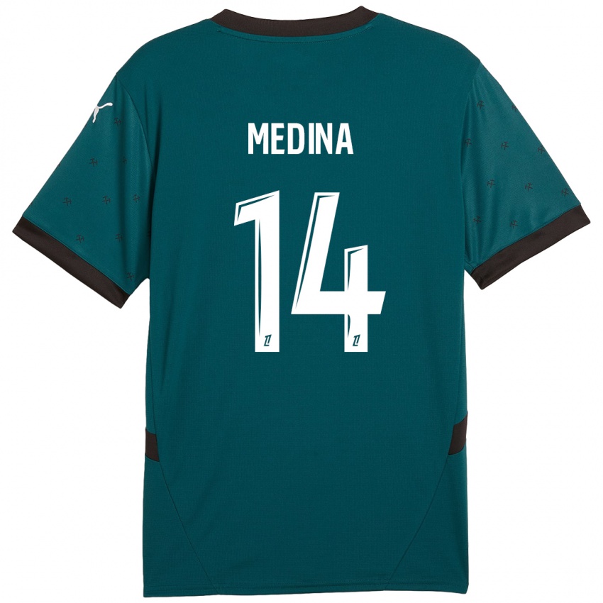 Kinder Facundo Medina #14 Dunkelgrün Auswärtstrikot Trikot 2024/25 T-Shirt Schweiz