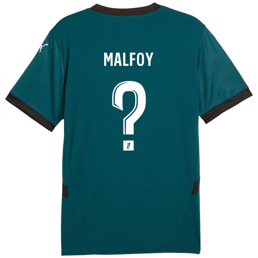 Kinder Lucas Malfoy #0 Dunkelgrün Auswärtstrikot Trikot 2024/25 T-Shirt Schweiz