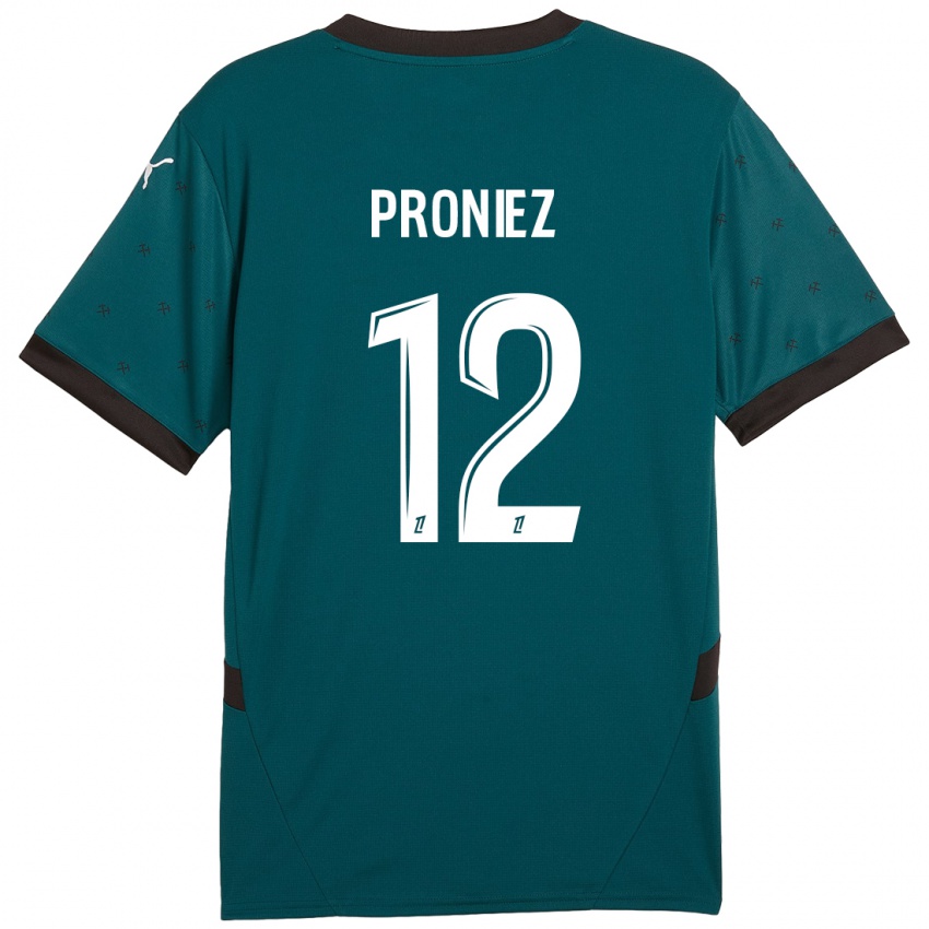 Kinder Fany Proniez #12 Dunkelgrün Auswärtstrikot Trikot 2024/25 T-Shirt Schweiz