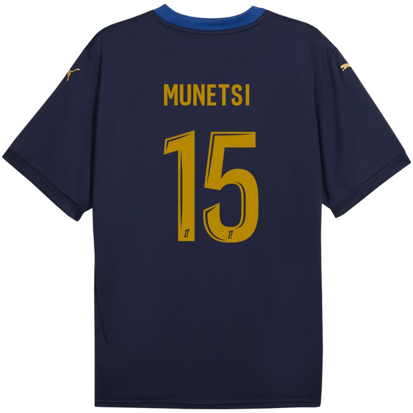 Enfant Maillot Marshall Munetsi #15 Bleu Marine Doré Tenues Extérieur 2024/25 T-Shirt Suisse