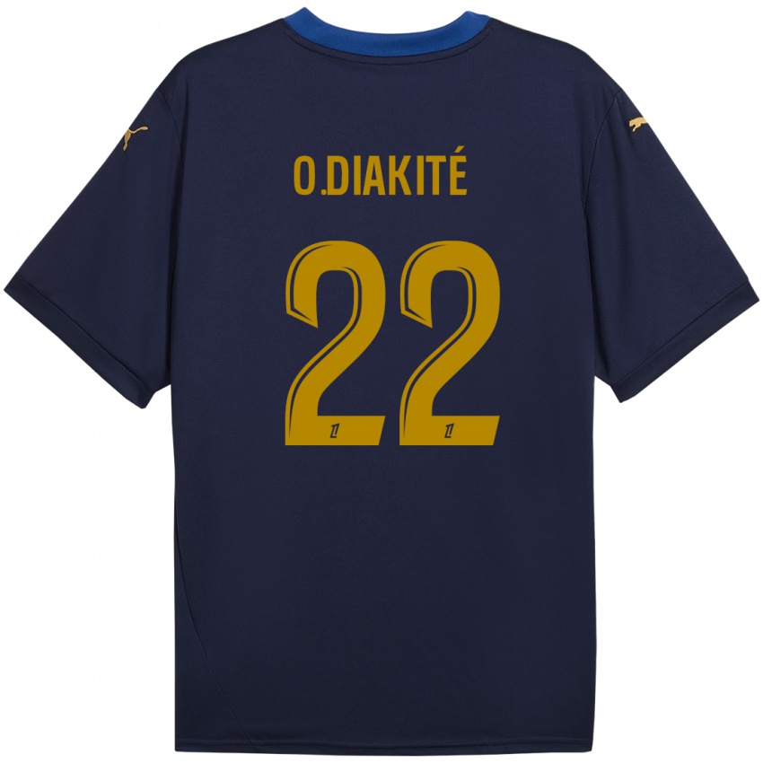 Kinder Oumar Diakité #22 Marineblau Gold Auswärtstrikot Trikot 2024/25 T-Shirt Schweiz