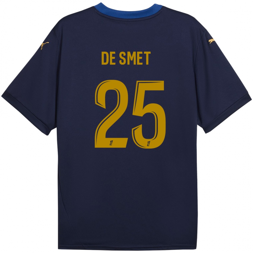 Kinder Thibault De Smet #25 Marineblau Gold Auswärtstrikot Trikot 2024/25 T-Shirt Schweiz