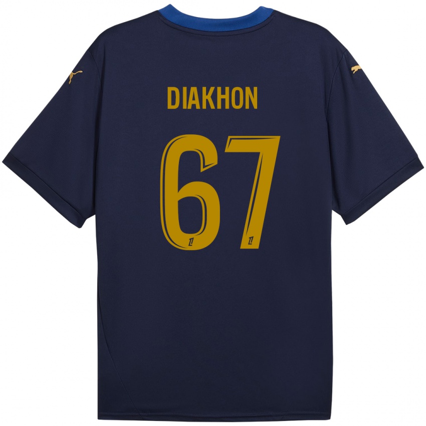 Kinder Mamadou Diakhon #67 Marineblau Gold Auswärtstrikot Trikot 2024/25 T-Shirt Schweiz