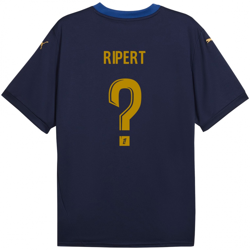 Kinder Léo Ripert #0 Marineblau Gold Auswärtstrikot Trikot 2024/25 T-Shirt Schweiz